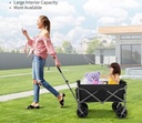 Folding Wagon, Portable with W Heels, 80kg, Beach Wagon, Wide, Big360 Wheels &, Outdoor, Beach, Camping, Shopping, pets