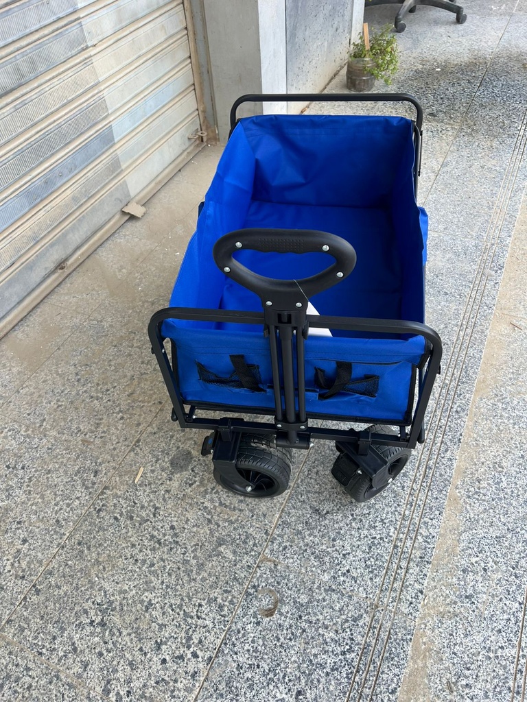 Folding Wagon, Portable with W Heels, 120kg, Pet Transport Wagon, Wide, Big360 Wheels, Outdoor, Beach, Camping & Shopping