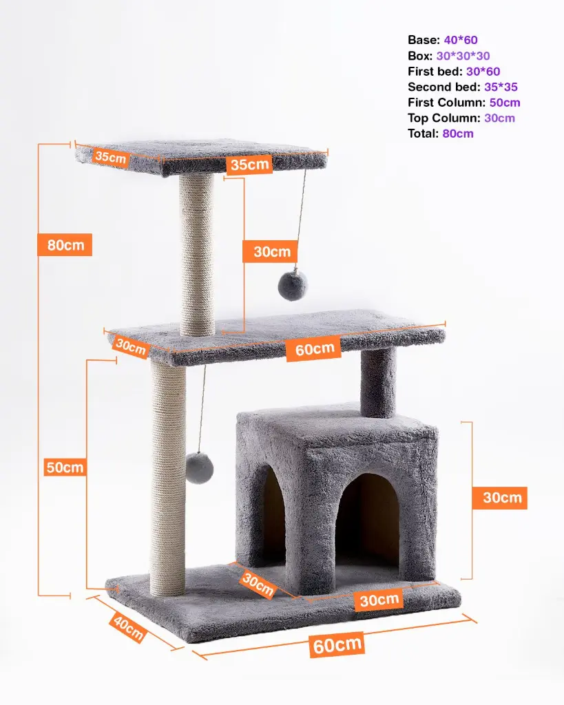 Cat House Tree with Scratching Posts and Condo