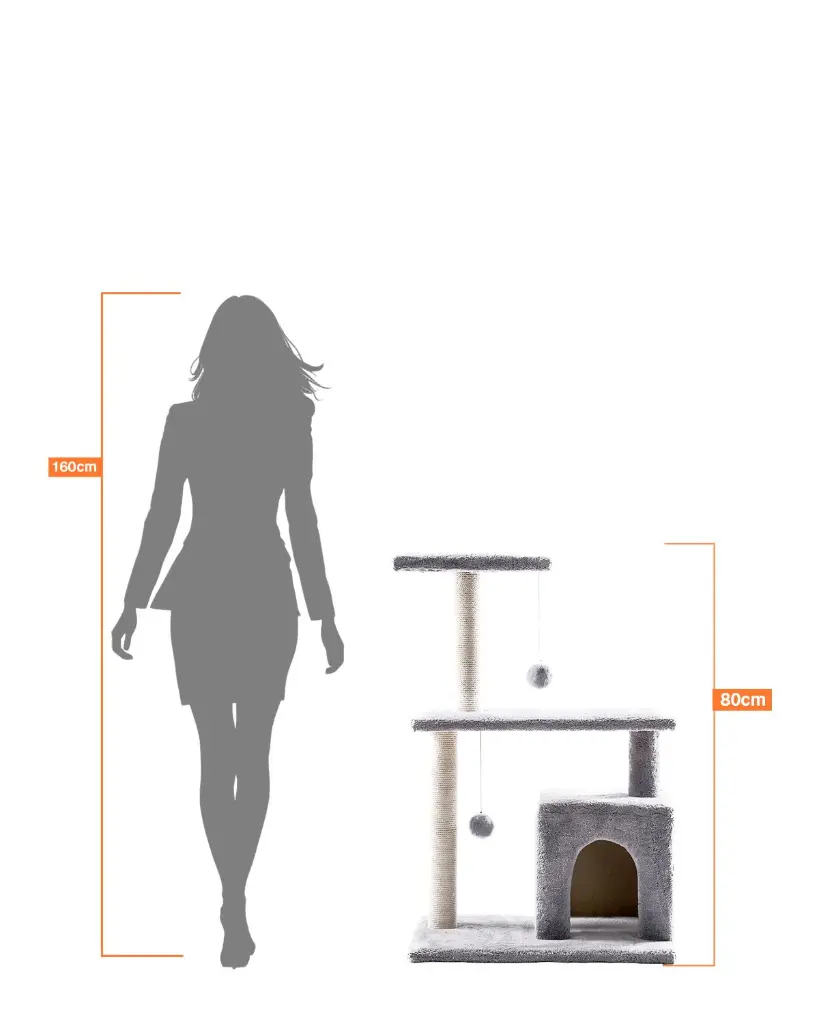 Cat House Tree with Scratching Posts and Condo