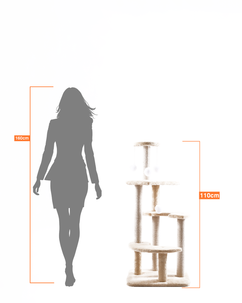 Cat House Multi-Level Tree Tower with Scratching Posts & Hanging Toys