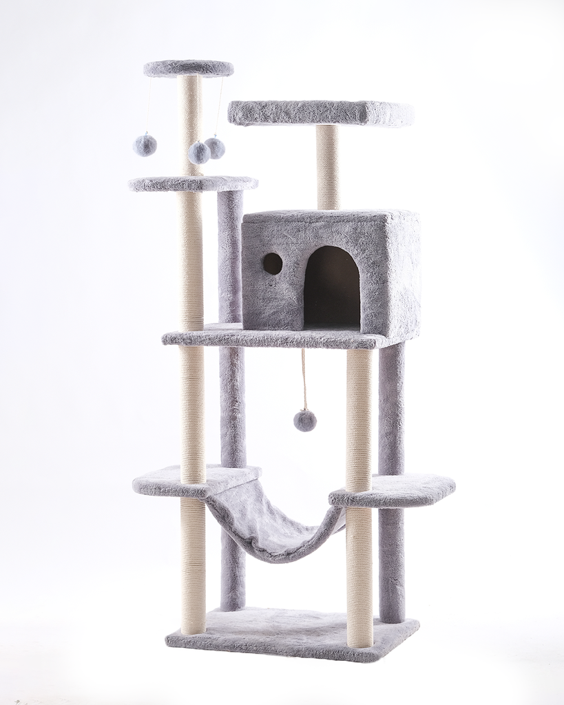 Cat House XL Multi-Level Tree Tower with Condo, Hammock, Scratching Posts & Toys