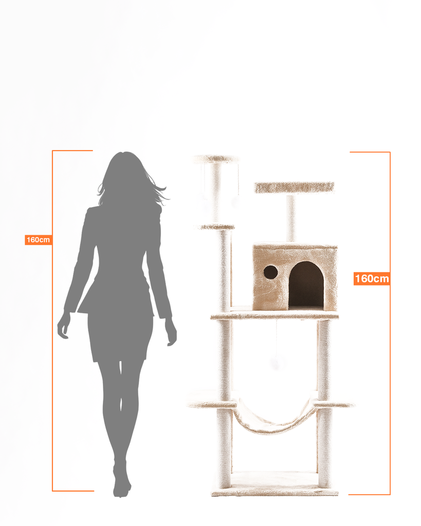 Cat House XL Multi-Level Tree Tower with Condo, Hammock, Scratching Posts & Toys
