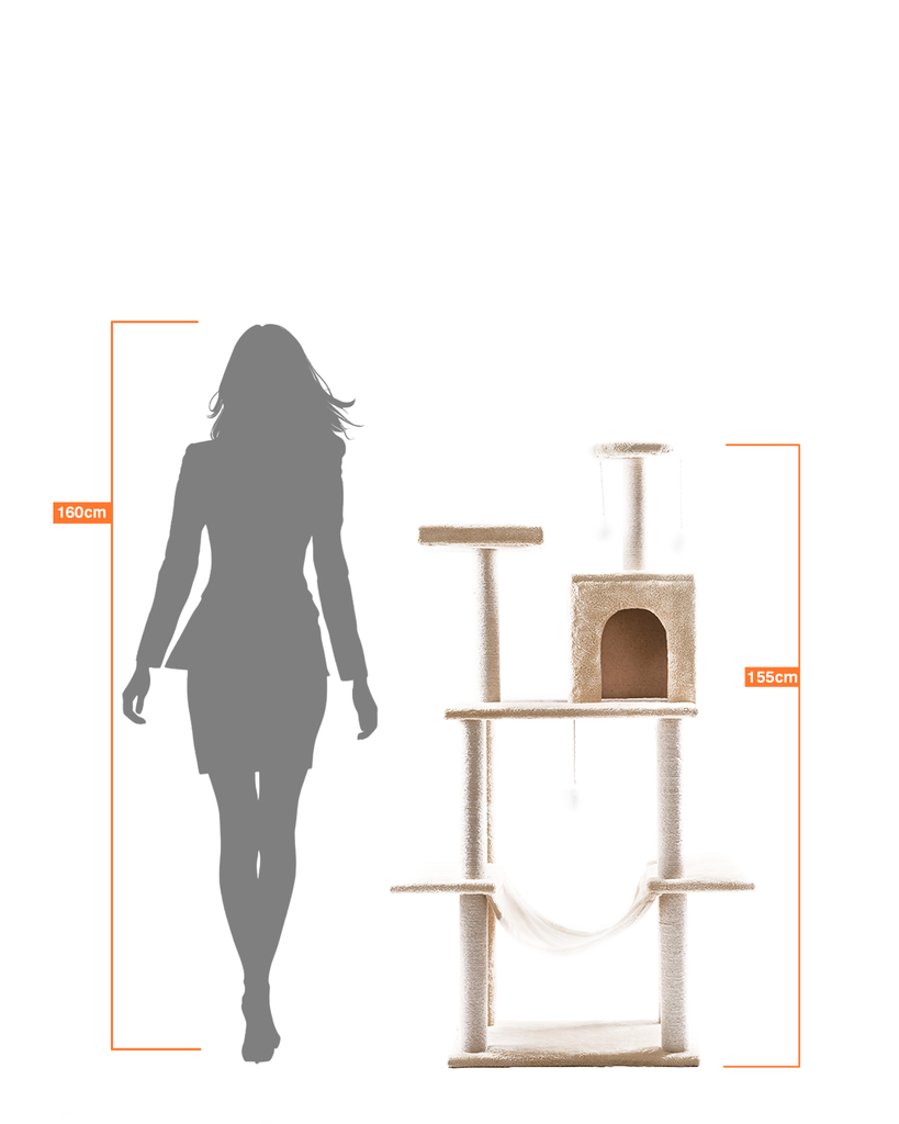 Cat House Large Multi-Level Tree Tower with Condo, Hammock, Scratching Posts & Toys