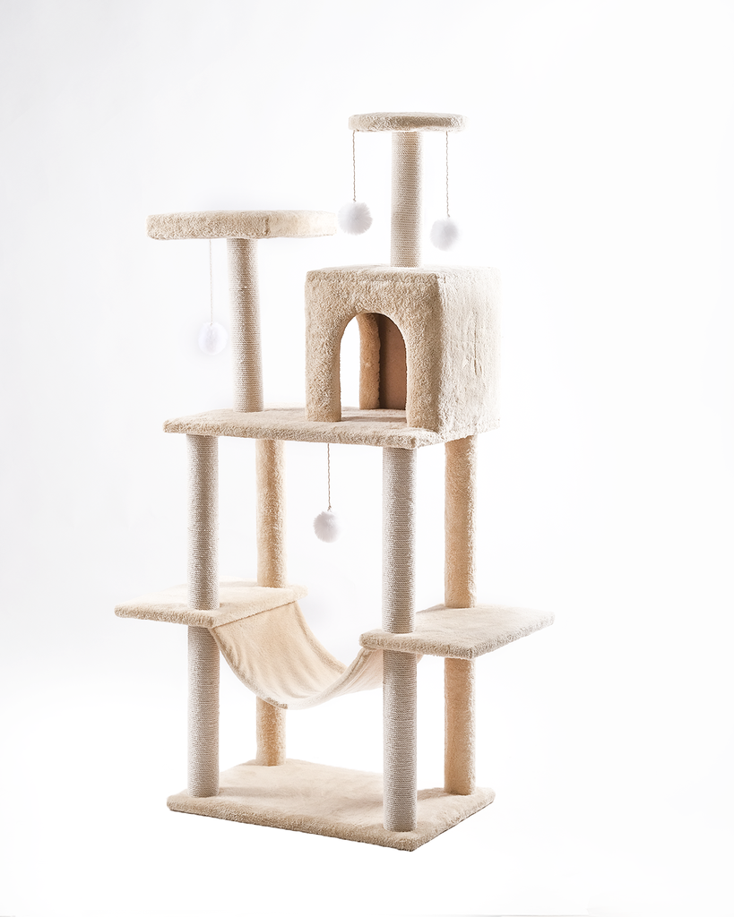 Cat House Large Multi-Level Tree Tower with Condo, Hammock, Scratching Posts & Toys