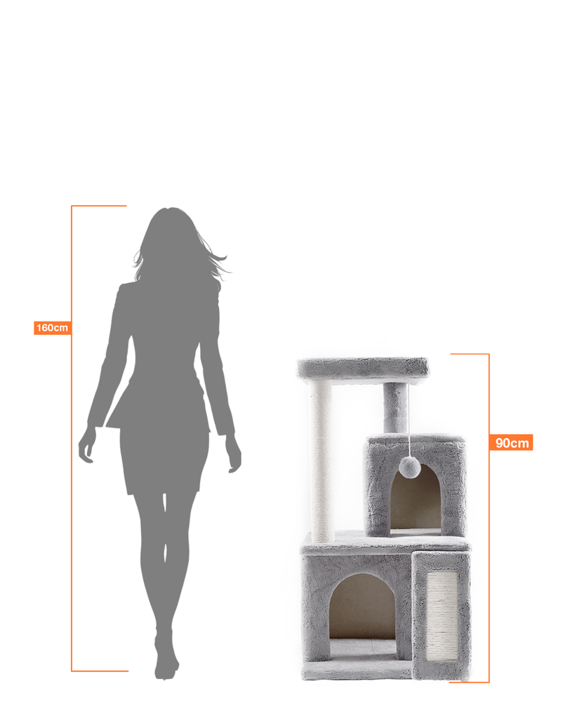 Cat House Compact Tree with Condo, Scratching Posts & Hanging Toy