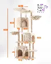 Cat House XL Multi-Level Tree Tower with Triple Condos, Hammocks & Scratching Posts