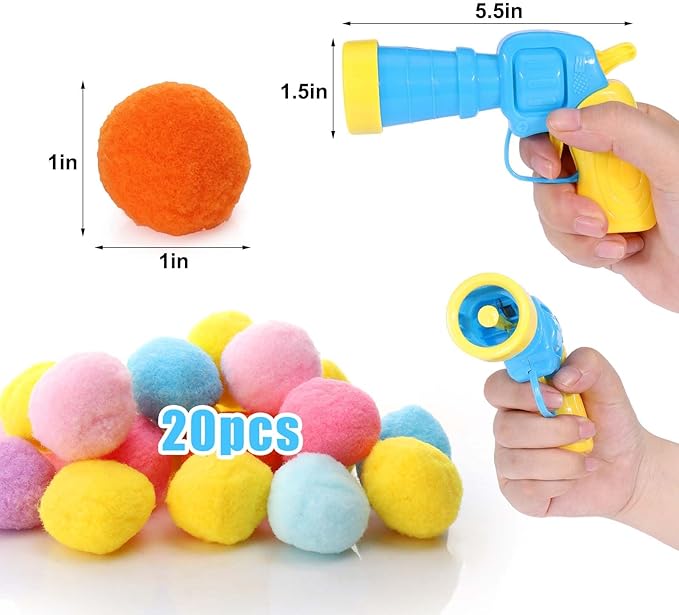 Interactive Cat Ball Launcher Toy Plastic Gun with 20 Pcs Colorful Soft Balls – Fun Exercise & Play for Cats and Kittens