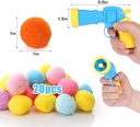 Interactive Cat Ball Launcher Toy Plastic Gun with 20 Pcs Colorful Soft Balls – Fun Exercise & Play for Cats and Kittens