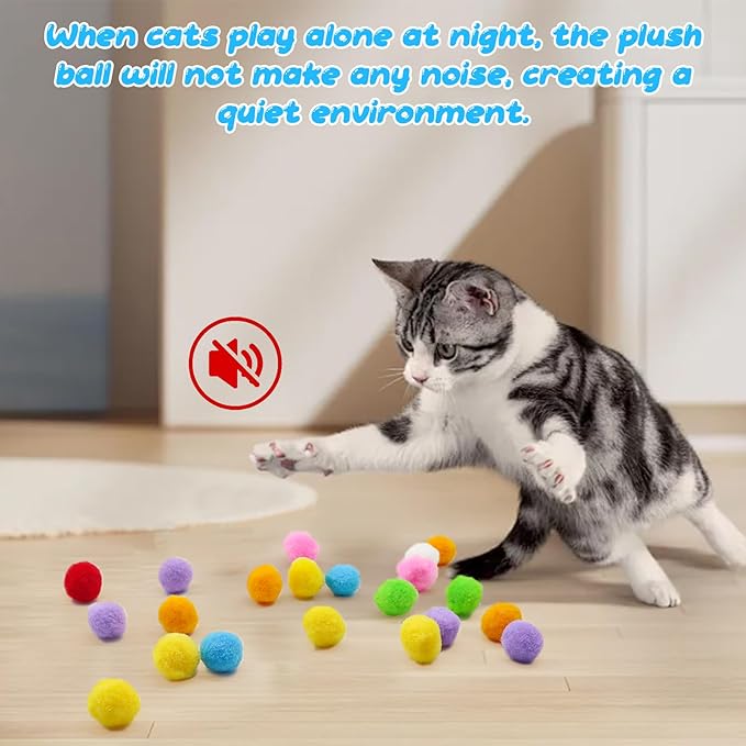 Interactive Cat Ball Launcher Toy Plastic Gun with 20 Pcs Colorful Soft Balls – Fun Exercise & Play for Cats and Kittens