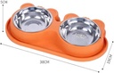 2 Stainless Steel Pet Bowls with Non-Slip Safety Base – Food & Water Feeder for Cats and Dogs (38×20×5 cm)