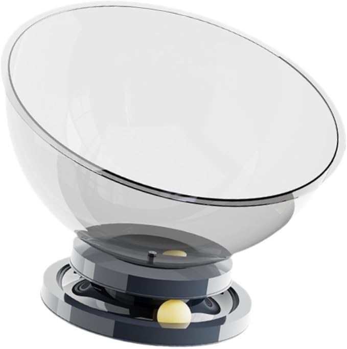 Circular Plastic Cat Bed with 2 Interactive Rolling Balls – Durable Transparent Pet Lounge