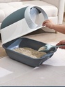 Closed Cat Litter Box with Folding Design & Scoop – Large Covered Toilet with Drawer Tray