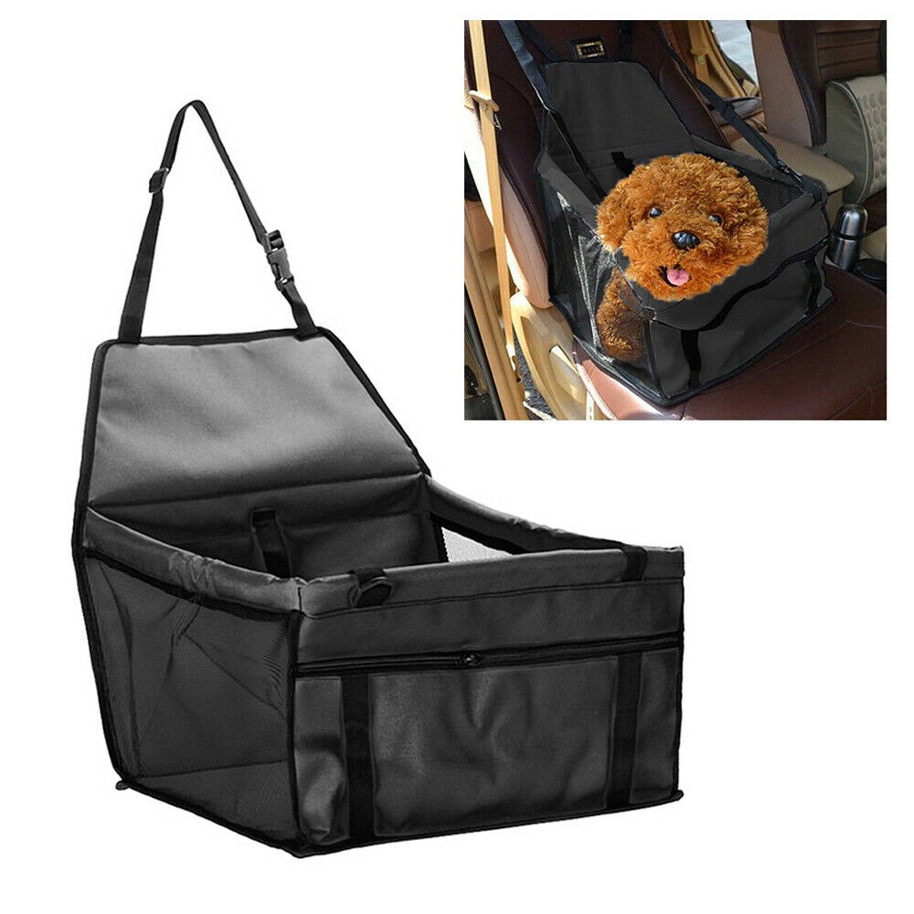 Waterproof Dog Car Booster Seat, Portable Pet Booster Travel Safety Protector For S/M Dogs, with Zippered storage pocket