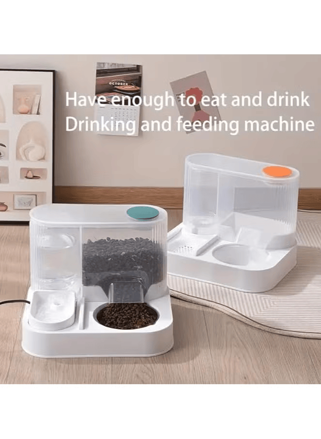 2-in-1 Automatic Pet Feeder with Water Fountain – Cat & Dog Food Dispenser and Water Bowl