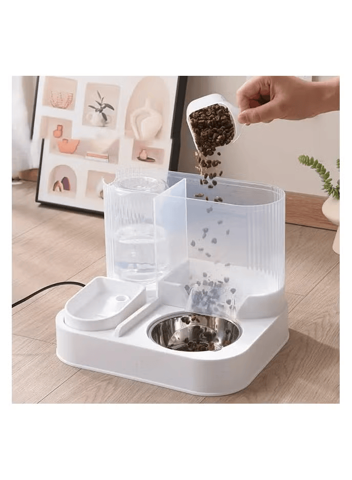 2-in-1 Automatic Pet Feeder with Water Fountain – Cat & Dog Food Dispenser and Water Bowl