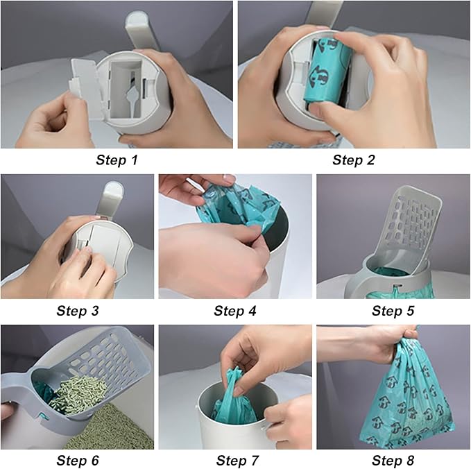 Cat Litter Scooper with 100 Free Disposal Bags