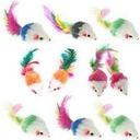 Colorful Cat Toy Mice with Feathers – Interactive Chase & Play Toys for Cats