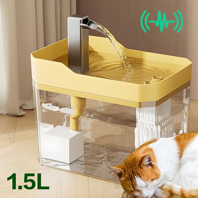 Automatic Water Drinking Fountain Dispenser for Pets -  Water Dispenser Cats & Dogs - Ultra Quiet Pump 1.5L