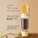 2-in-1 Portable Pet Water Bottle & Food Container – Travel Dog & Cat Dispenser with Bowl - Grey