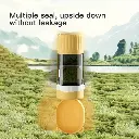 2-in-1 Portable Pet Water Bottle & Food Container – Travel Dog & Cat Dispenser with Bowl - Grey