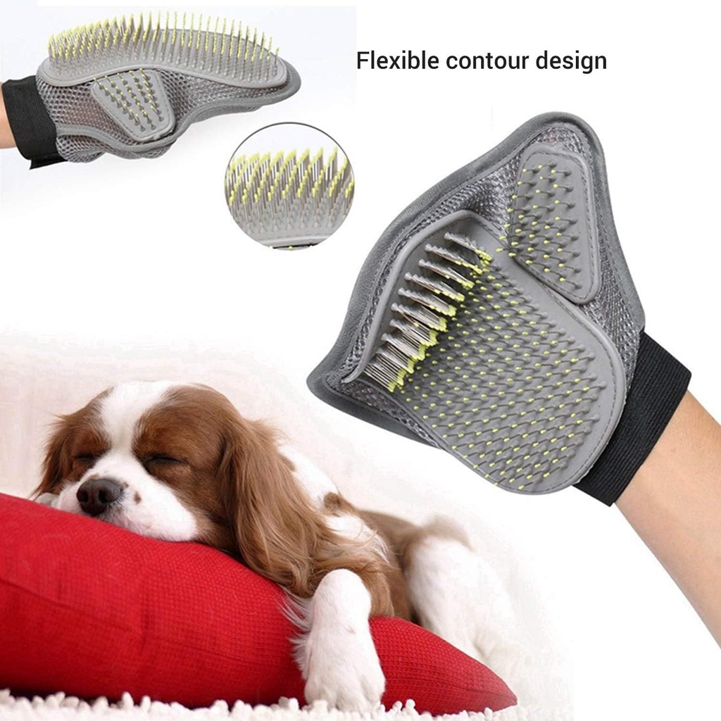 Pet Grooming Glove Brush for Dogs & Cats – Deshedding, Massage & Hair Removal