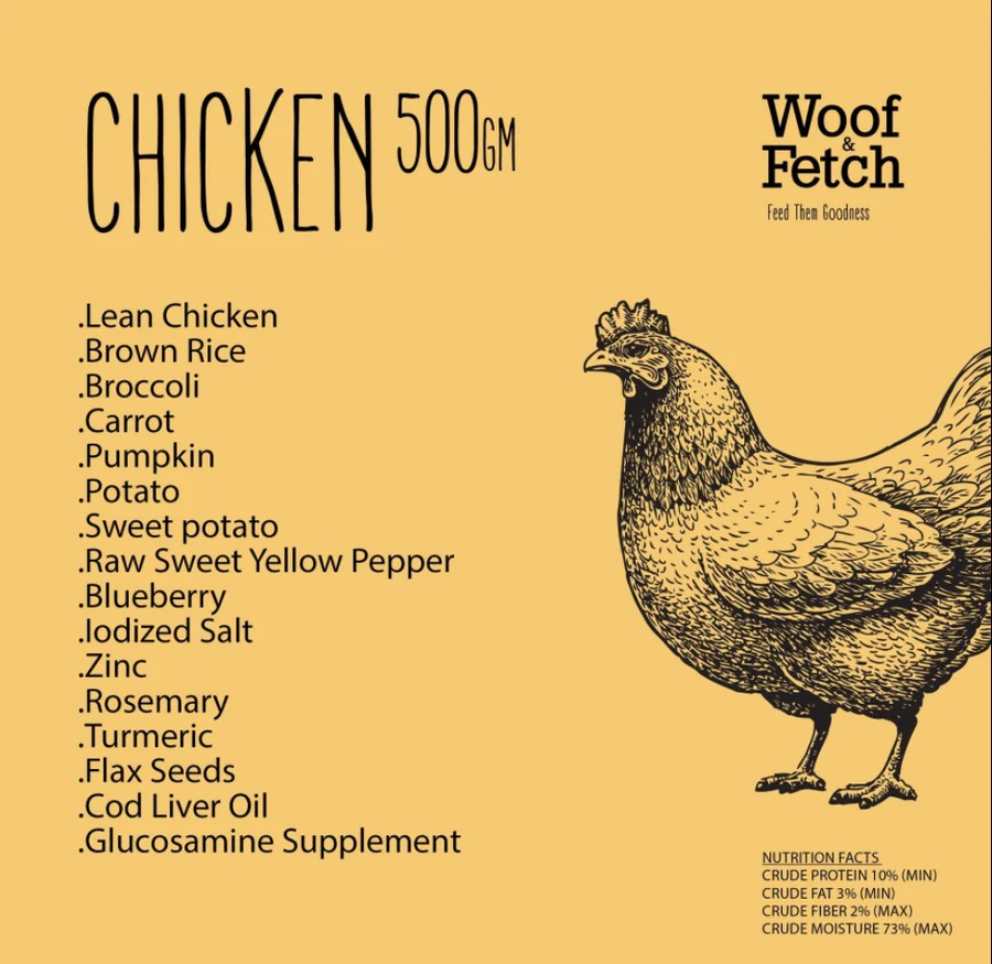 Woof & Fetch Frozen Chicken Meal 