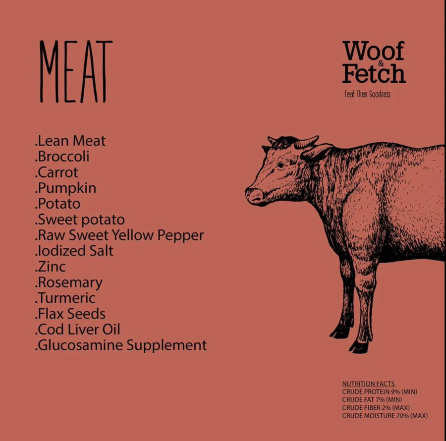 Woof & Fetch Frozen Meat Meal 500 G
