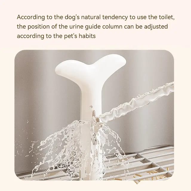 Indoor Small Dog Litter Box with Removable Pole & Mesh Tray – Puppy Training Pad Holder for Clean & Dry Paws 