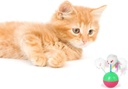 Interactive Cat Toy - Feather Rotating Ball for Training, Teasing, Chasing, and Playing - Plastic Balance Ball