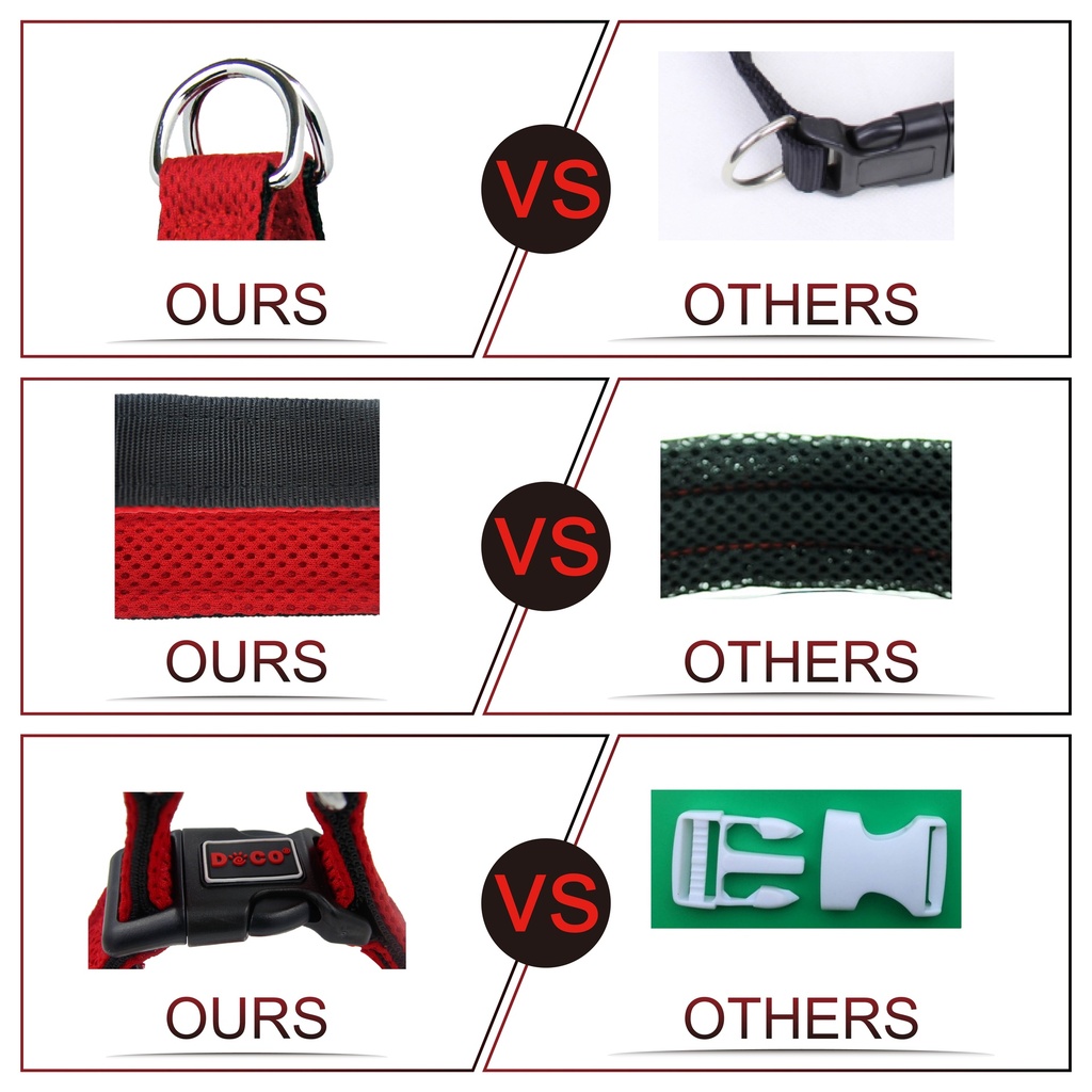 DOCO Puffy Mesh Dog Harness Medium (2.5 x 53-77cm)