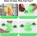 Windmill Rotating Cat Toy with 2 Catnip Balls & Suction Cup – Interactive Spinning Toy & Massager for Indoor Cats