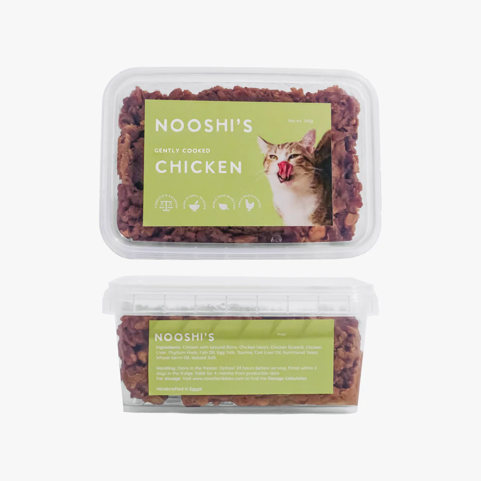 Nooshi’s Frozen Gently-Cooked Ground Chicken Meal for Cats – 200g | 98% Chicken Protein with Taurine & Superfoods