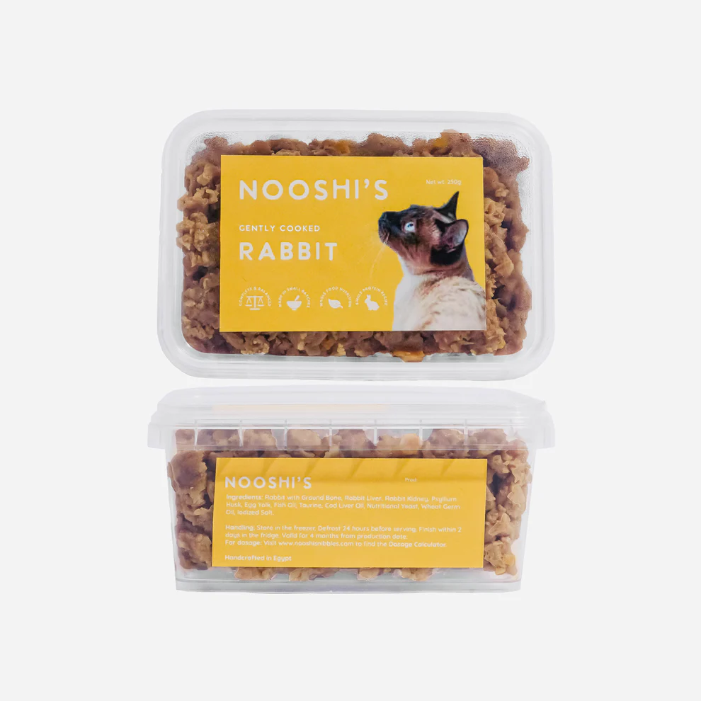 Nooshi's Frozen Food Gently-Cooked ground Rabbit for cats  200 g 