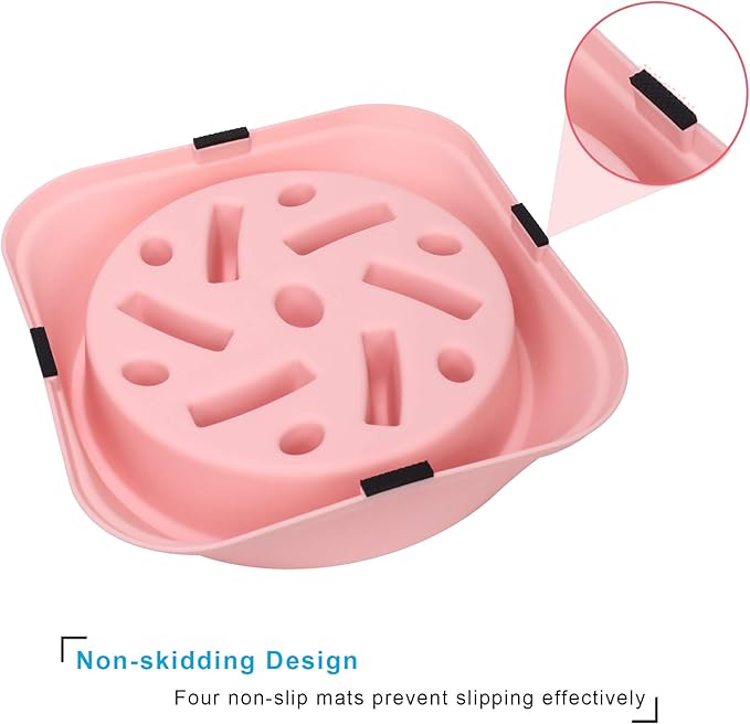 UPSKY Slow Feeder Dog Bowl – 20×20×4.3 cm Anti-Choking & Anti-Bloat Puzzle Bowl | Non-Slip Interactive Feeder for Small & Medium Dogs