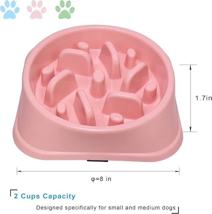 UPSKY Slow Feeder Dog Bowl – 20×20×4.3 cm Anti-Choking & Anti-Bloat Puzzle Bowl | Non-Slip Interactive Feeder for Small & Medium Dogs