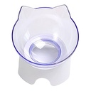 Cat Ear Transparent Bowl Orthopedic Anti-Vomiting Cat Feeder – Single Raised Tilted Bowl | Non-Slip BPA-Free Food & Water Bowl