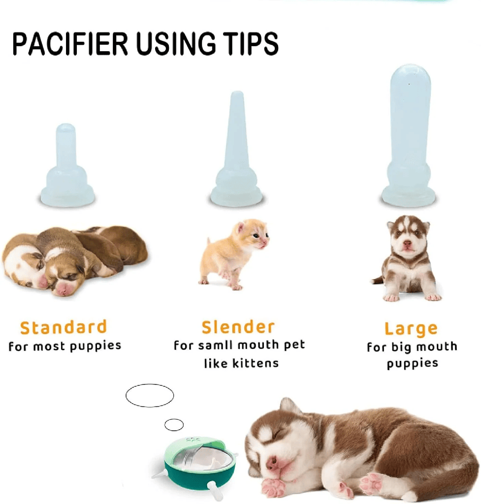 Pet Milk Feeding Bowl with Pacifiers – Self-Sucking Anti-Choke Nursing Feeder for Puppies & Kittens (11×11×5 cm)