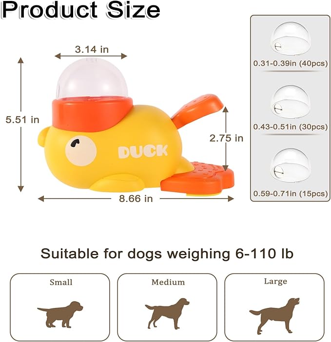 Interactive Duck-Shaped Dog Treat Dispenser & Puzzle Feeder – Slow Feeding Toy for Dogs & Cats | Press-to-Dispense Design for Smart & Healthy Eating