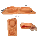 2-in-1 Silicone Pet Bowl for Dogs & Cats – Foldable Slow Feeder & Water Bowl | Portable & Easy to Clean (38×20×4 cm) - Orange