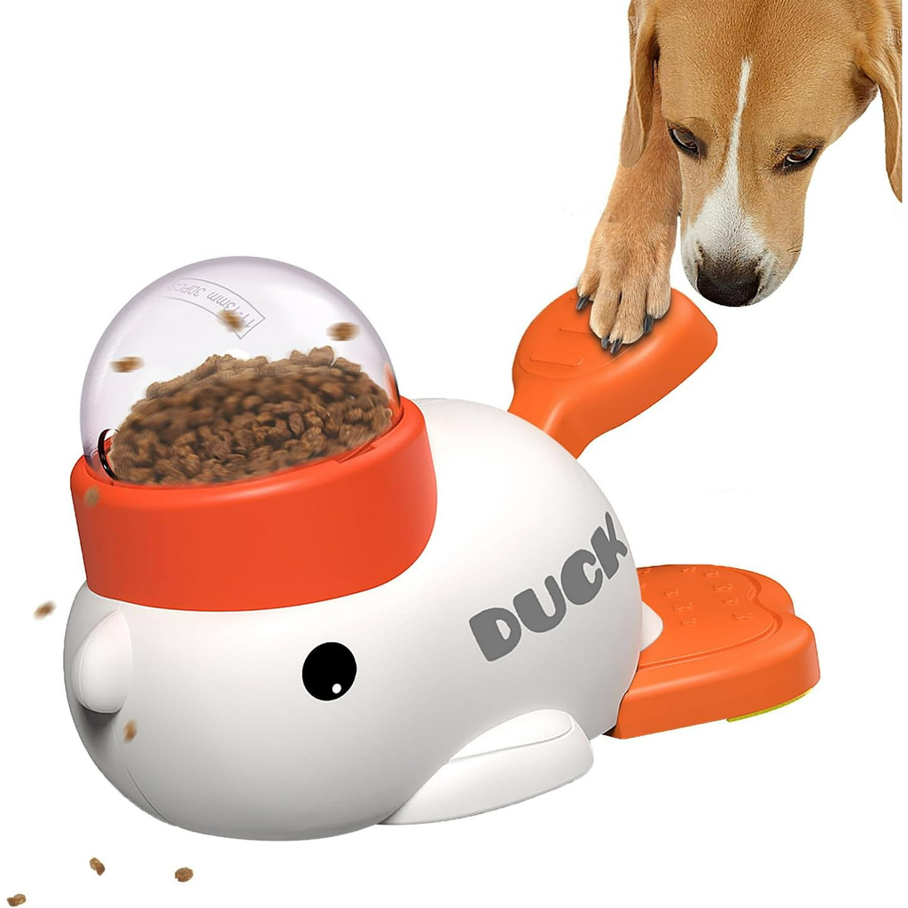 Interactive Duck-Shaped Dog Treat Dispenser & Puzzle Feeder – Slow Feeding Toy for Dogs & Cats | Press-to-Dispense Design for Smart & Healthy Eating