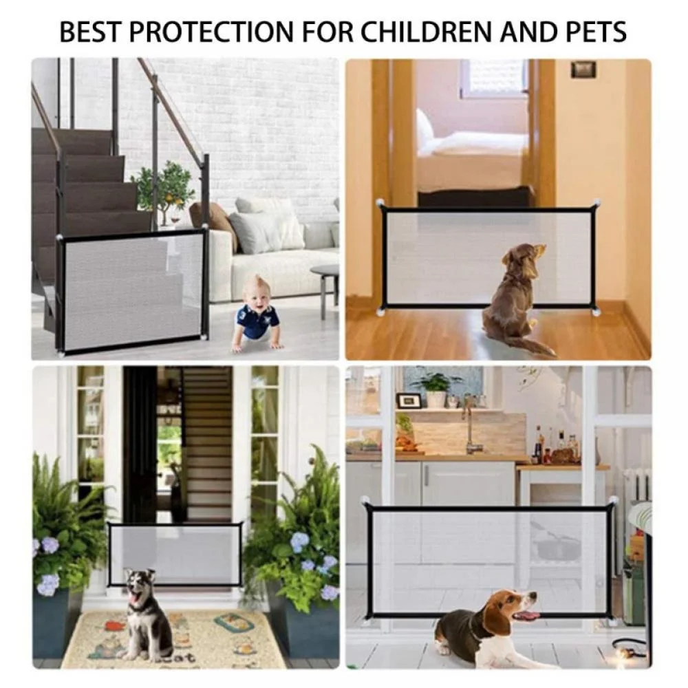 Portable Folding Pet Safety Gate – Durable Mesh Door Barrier for Dogs, Cats & Kids | Easy Install, Foldable & Scratch-Resistant (120×75 cm)