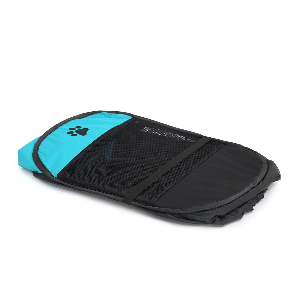 Foldable Pet Playpen – Portable Oxford Cloth Pet Tent for Dogs, Cats & Puppies | Breathable Mesh, Zipper Top & Easy Carry Design (74×74×43 cm) - Turquoise