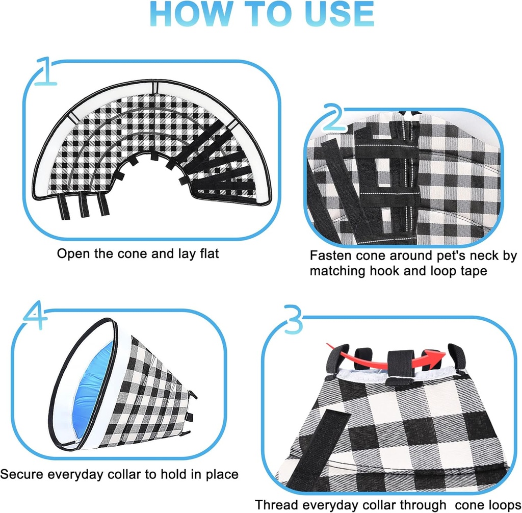 INKZOO Soft Dog Cone Collar After Surgery – Adjustable Pet Recovery Collar for Large Dogs, Anti-Lick & Wound Protection - Size Large