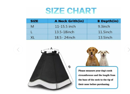 INKZOO Soft Dog Cone Collar After Surgery – Adjustable Pet Recovery Collar for Large Dogs, Anti-Lick & Wound Protection - Size Large