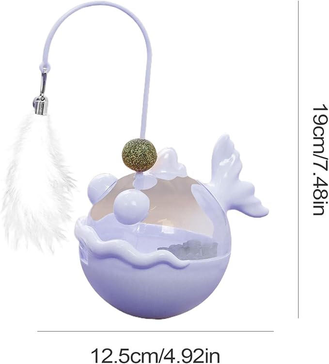 Interactive Fish-Shaped Cat Treat Dispenser Toy – 360° Wobble & Rotation Feeder | Durable, Safe & Fun Activity Toy for Cats