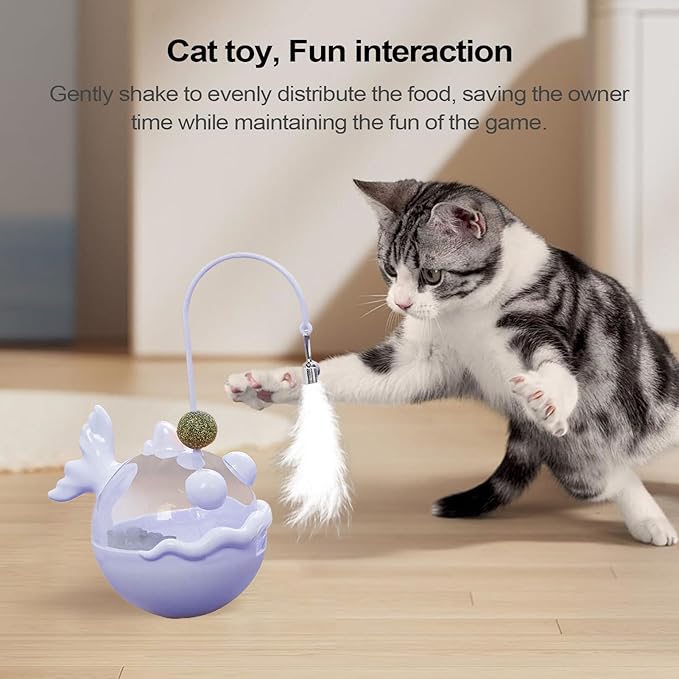 Interactive Fish-Shaped Cat Treat Dispenser Toy – 360° Wobble & Rotation Feeder | Durable, Safe & Fun Activity Toy for Cats