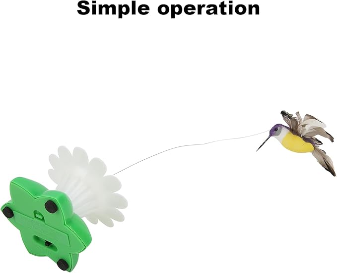 360° Rotating Hummingbird Flower Base - Interactive Toy for Cats| Realistic Motion, Battery Operated