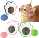 Paw-Shaped Catnip Ball Toy for Cats – Rotating Wall-Mounted Cat Treat Toy | Natural Catnip for Dental Health, Fresh Breath & Hairball Relief