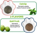 Paw-Shaped Catnip Ball Toy for Cats – Rotating Wall-Mounted Cat Treat Toy | Natural Catnip for Dental Health, Fresh Breath & Hairball Relief